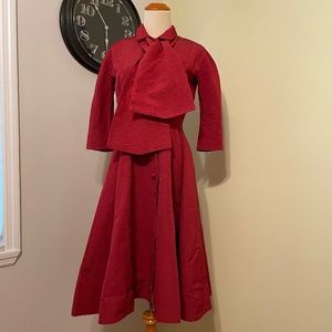 Trashy Diva crimson coat dress with tie neck option size 6 fits like a 4